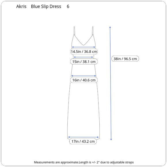 Akris Blue Slip Dress Adjustable Spaghetti Straps Mini Length Scoop Neck 6 - Picture 14 of 15